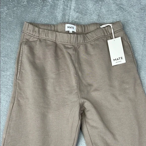 NEW MATE The Label M 100% Organic Cotton Light Brown/Tan Fleece‎ Relaxed Sweat - Picture 3 of 15